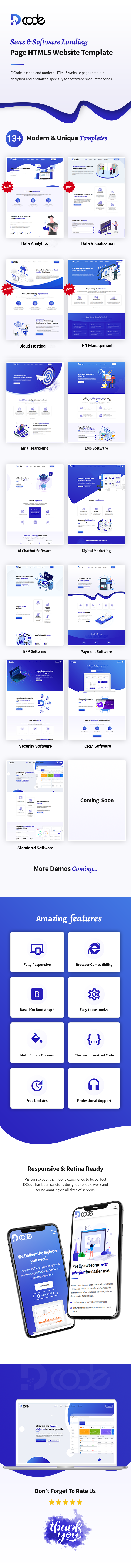 DCode - SaaS & Software Responsive Landing Page Template - 6